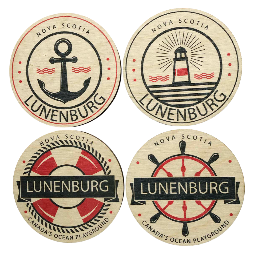 Lunenburg Round Nautical Themed Coasters Set