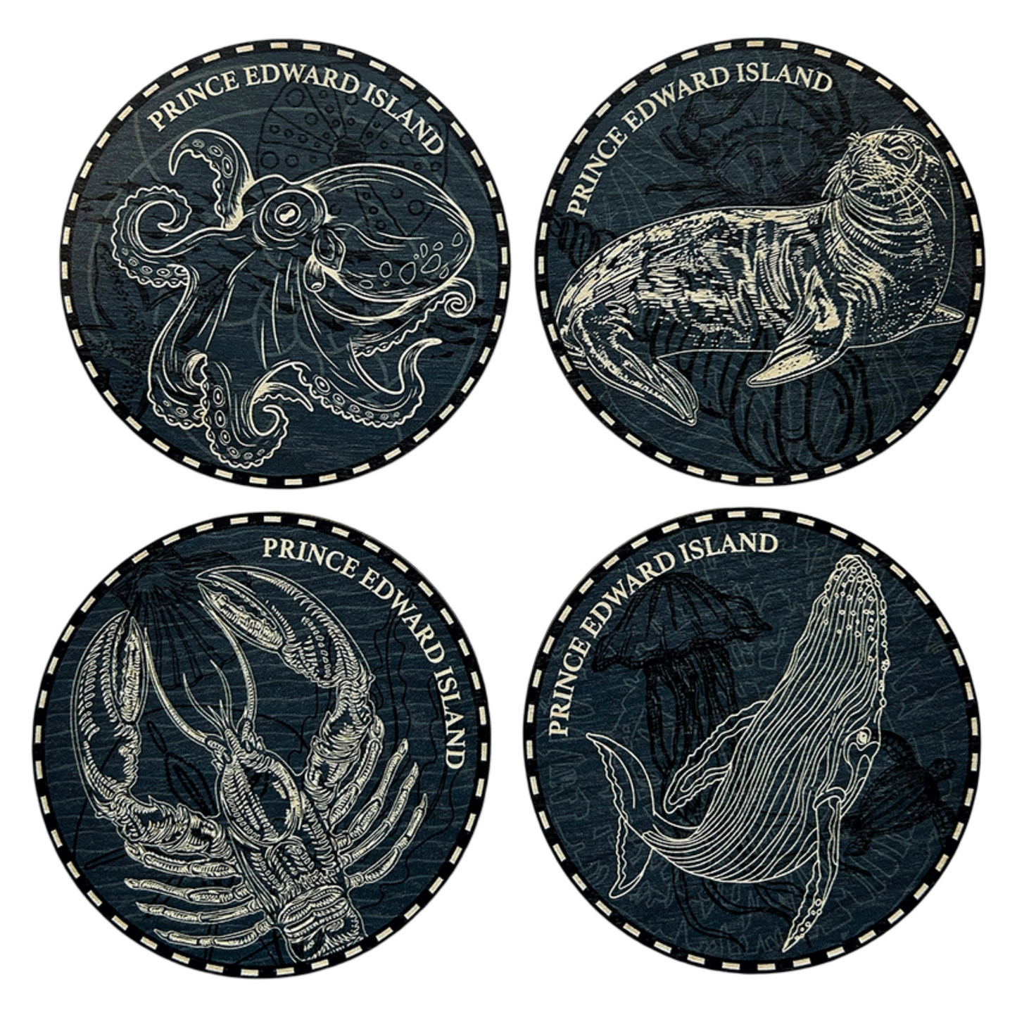 PEI Sea-life Coasters - Set of 4