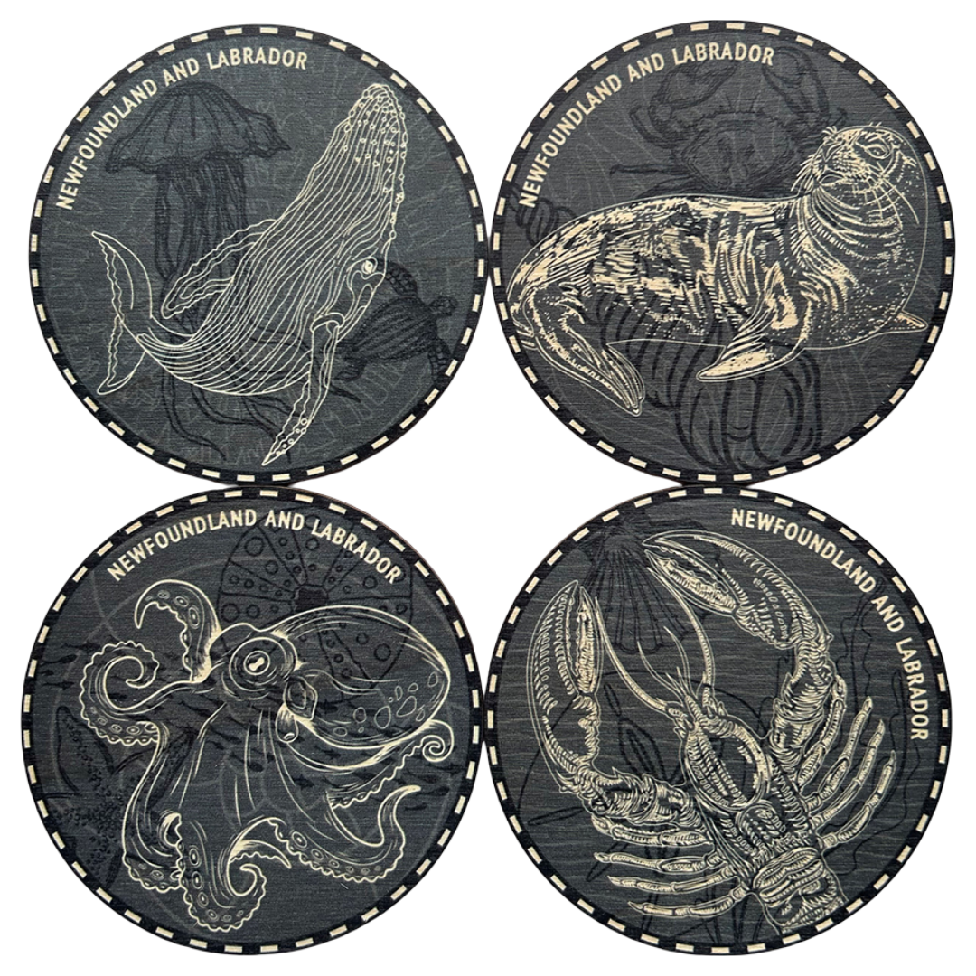 Newfoundland and Labrador Sea-life Coaster Set