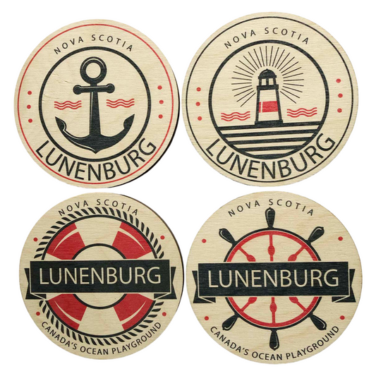 Lunenburg Round Nautical Themed Coasters Set