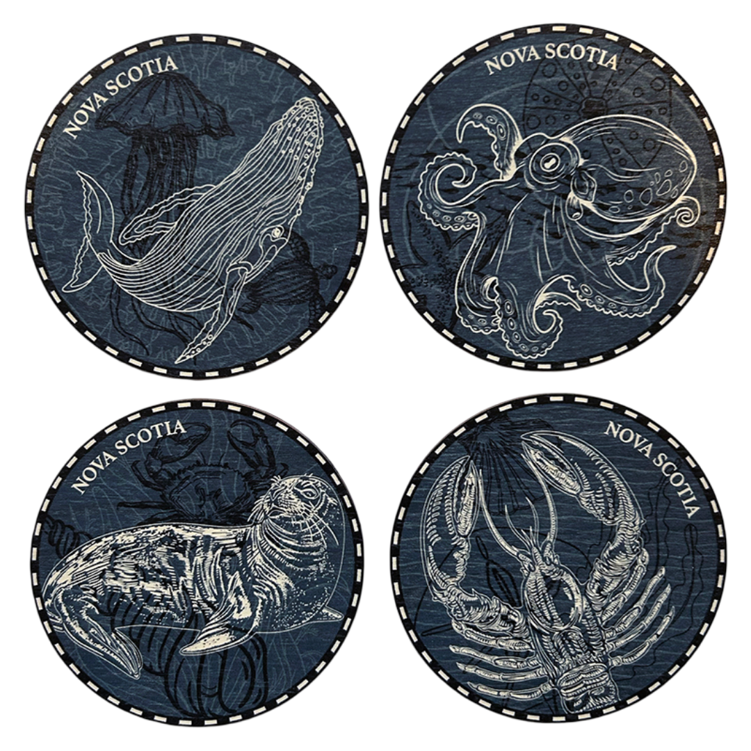 Nova Scotia Sea-Life Coaster Set