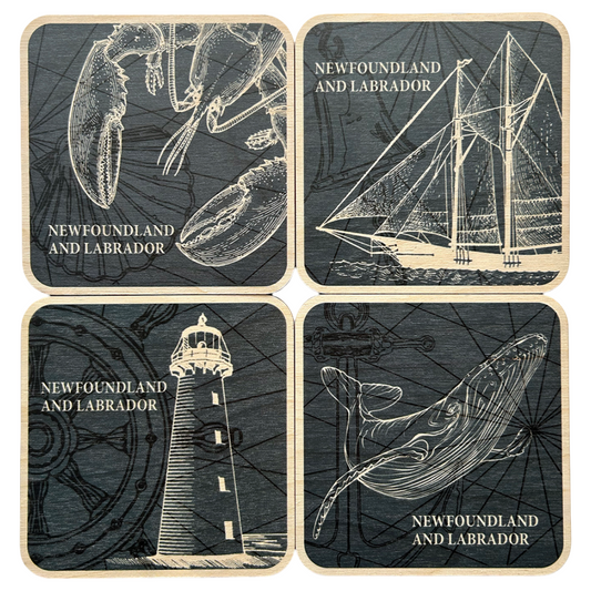 Newfoundland and Labrador Square Coaster Set