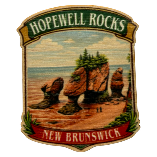 Hopewell Rocks Crest New Brunswick Magnet
