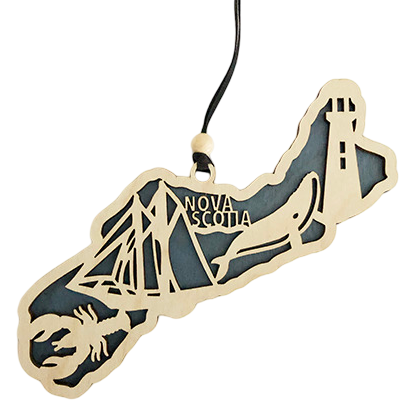 Layered Nova Scotia Map Ornament