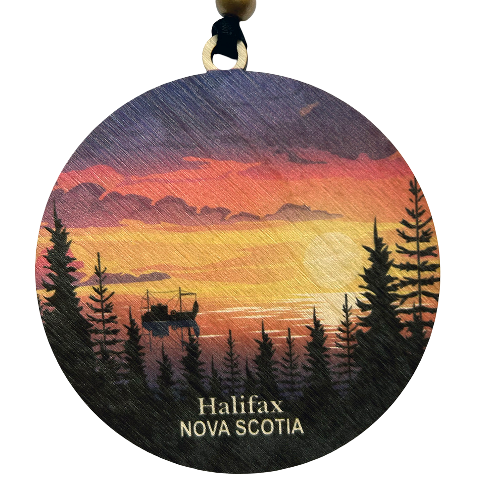 Sunset Fishing Boat Ornament