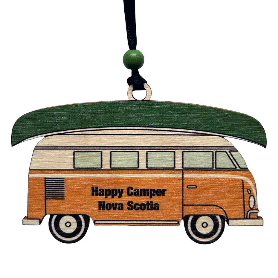 Nova Scotia Orange Camper Van Ornament