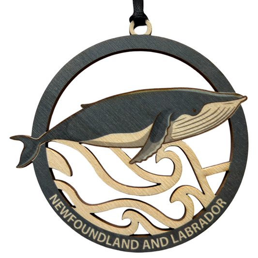 Humpback Waves Newfoundland and Labrador Ornament