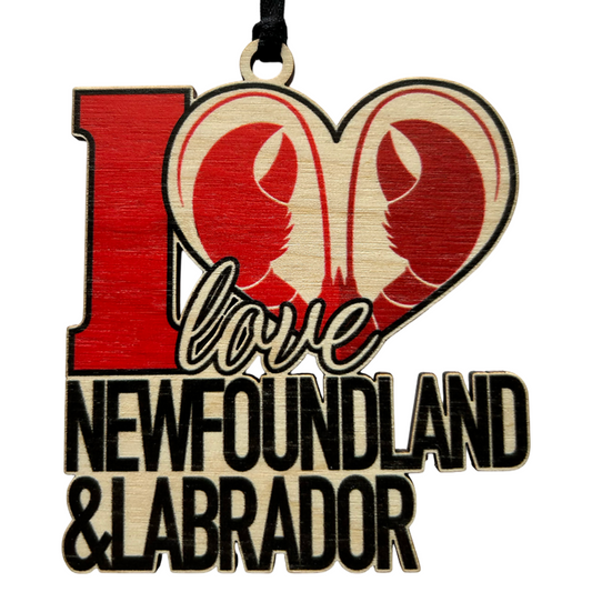 I Love Newfoundland and Labrador Lobster Ornament