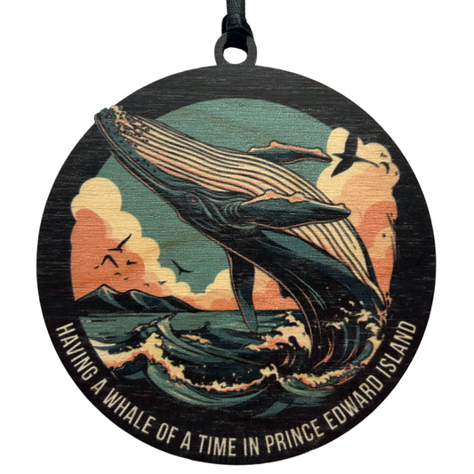 Breaching Whale PEI Ornament