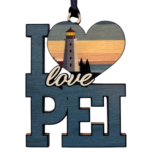 I Love PEI Lighthouse Ornament