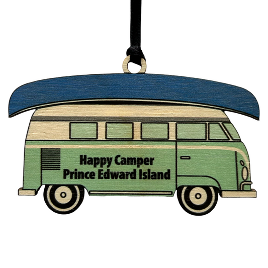 Blue Camper Canoe PEI Ornament