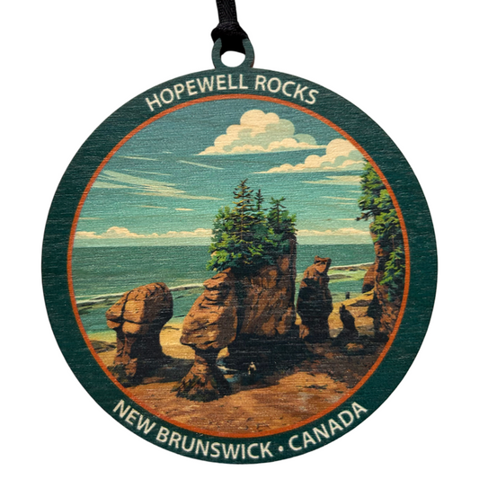 Hopewell Rocks Teal New Brunswick Ornament