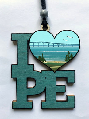 I Heart PE Bridge Ornament