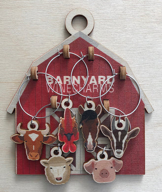 Barnyard Wine Charms Set