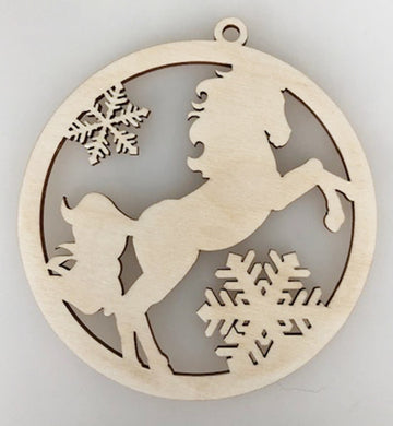 Horse with Snowflake Ornament
