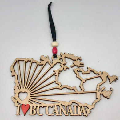 I Heart BC Canada Ornament