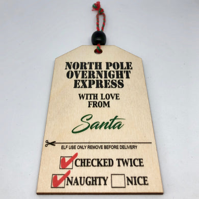 Naughty Tag Ornament