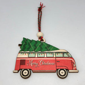 Red Camper Van Ornament