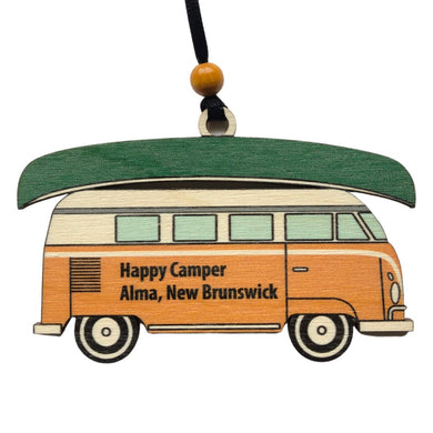 Camper Van with a Canoe Ornament