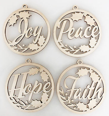JOY/PEACE/HOPE/ FAITH/LOVE Ornament