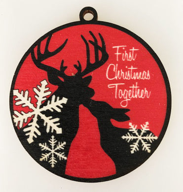 Kissing Deer First Christmas Ornament