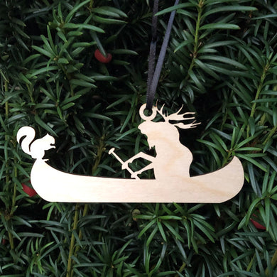 Canoe Moose Ornament