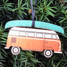 Load image into Gallery viewer, Camper Van with a Canoe Ornament