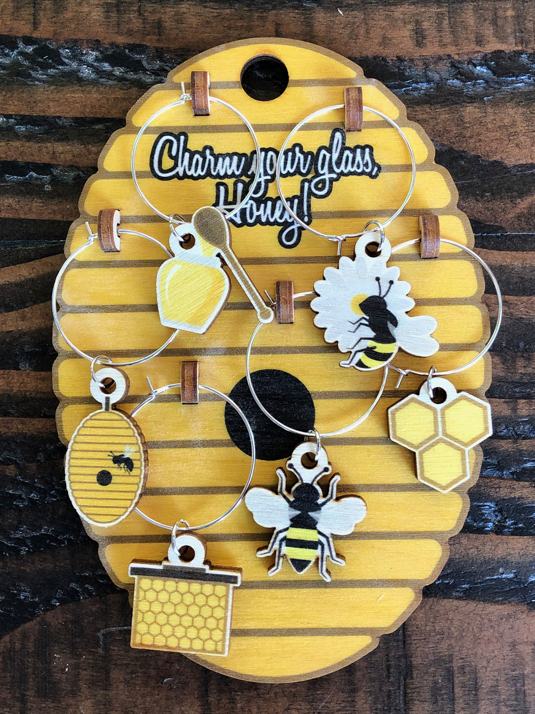 Beehive Wine Charms Set